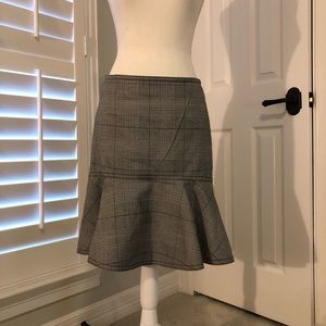 Classic Black plaid skirt with ruffled hem